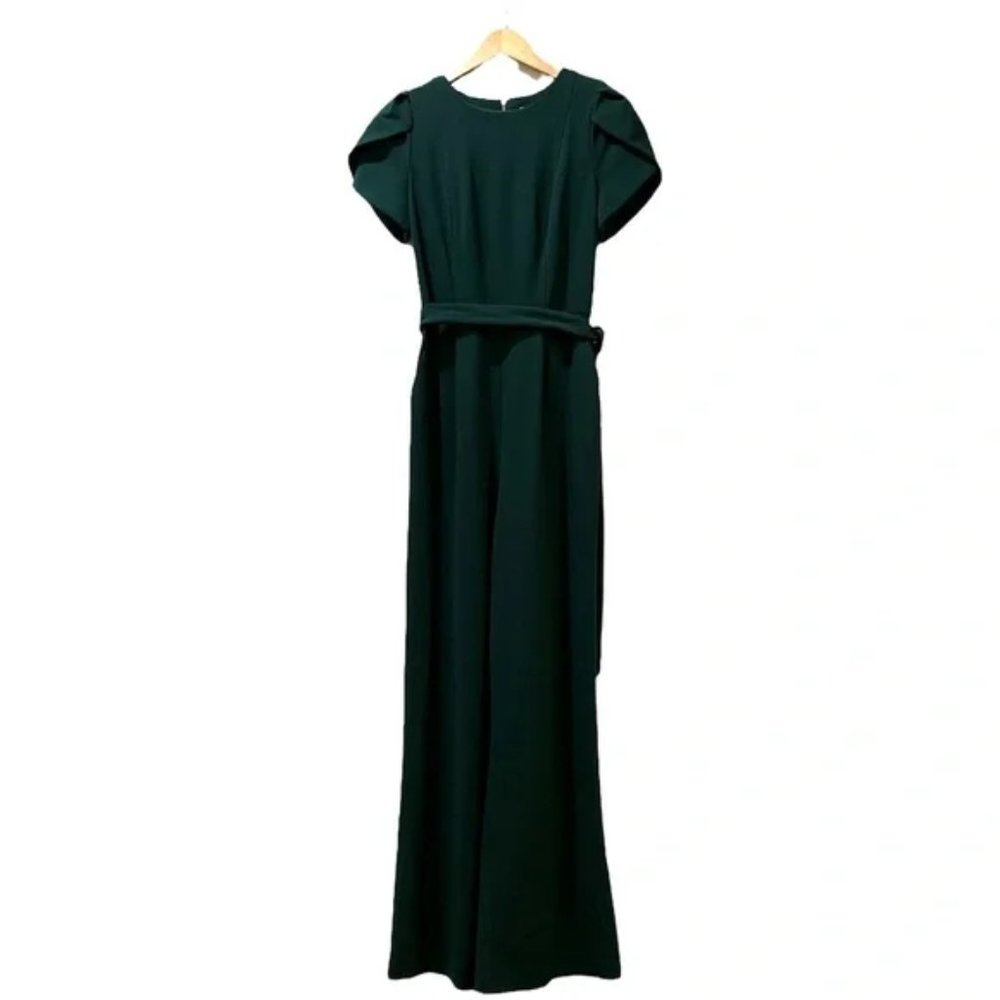 NWT Dark Green Calvin Klein Long Jumpsuit with Tulip Sleeve - Picture 4 of 7